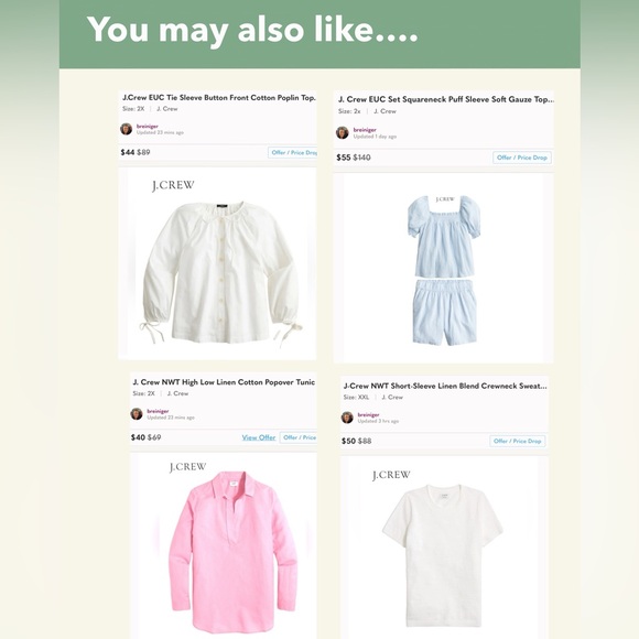 J. Crew EUC Set Squareneck Puff Sleeve Soft Gauze Top & Pull On Shorts 2x/3x - Picture 4 of 16